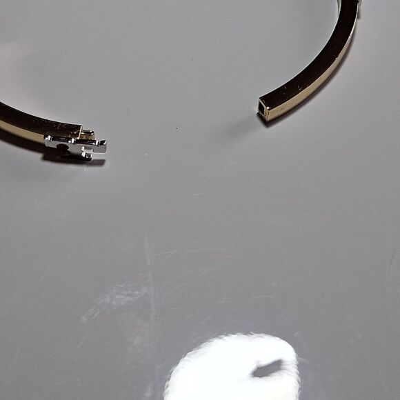 *Sale* Tory Burch Gold Tone Hinges Bracelet With Silver Tone Accents - Picture 9 of 12